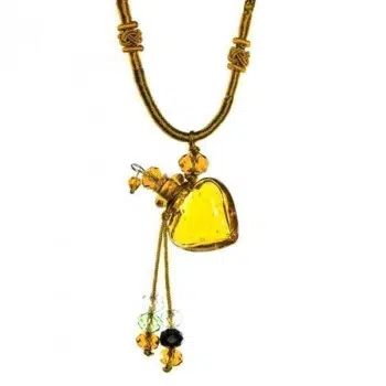 collier diffuseur huile essentielle Coeur Ambre