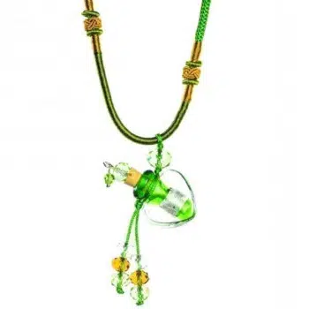 collier diffuseur huile essentielle Coeur Emeraude